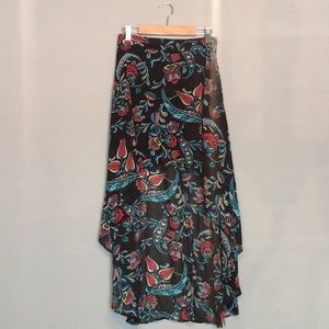 Floral High-Low Skirt
